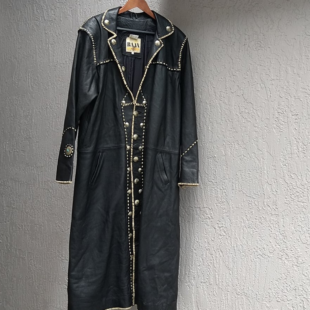 Baja Trading Co Men's Leather Long Coat XL
